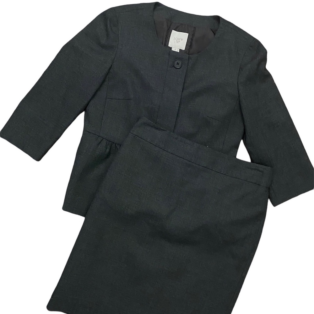 JCrew Gray Skirt Suit size 2